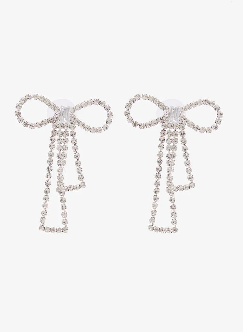 ELLA Bow Rhinestone Embellished Earrings