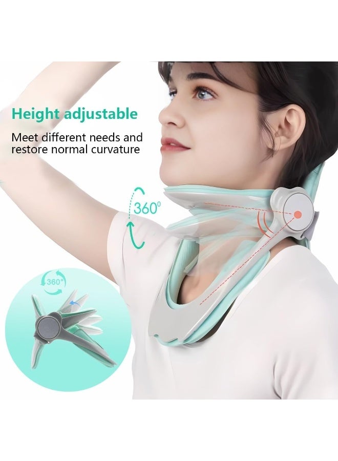 Soofam Neck Brace for Neck Pain and Support, 360° Adjustable Cervical Collar, Soft Neck Traction Device Neck Stretcher Orthotic Corrector, for Forward Head Posture Correction, Cervical Spine Pressure Relief - Image 4