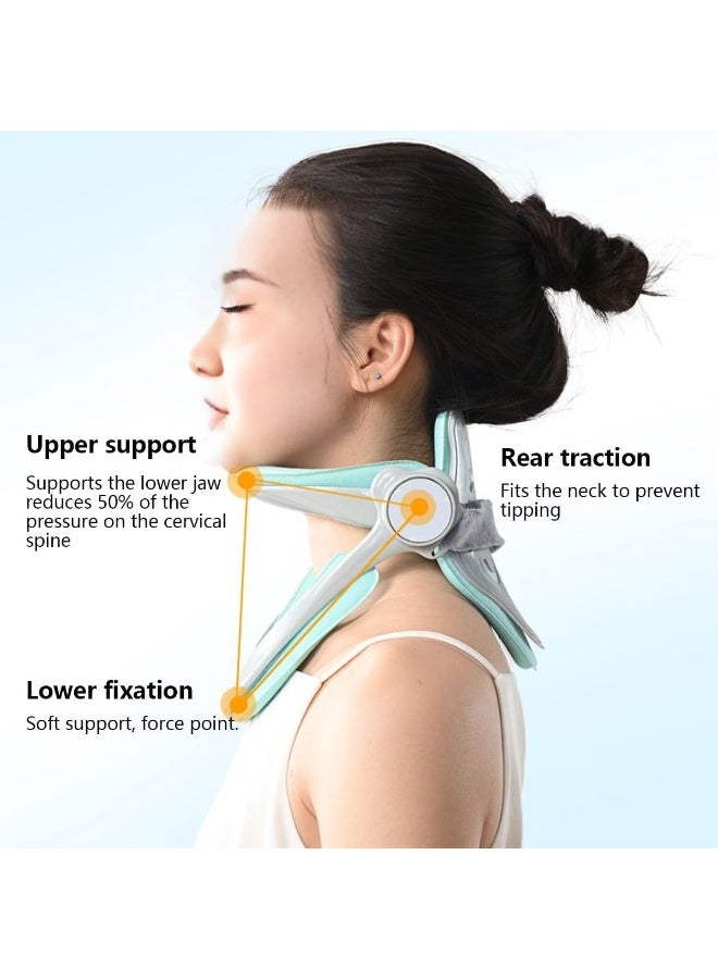 Soofam Neck Brace for Neck Pain and Support, 360° Adjustable Cervical Collar, Soft Neck Traction Device Neck Stretcher Orthotic Corrector, for Forward Head Posture Correction, Cervical Spine Pressure Relief - Image 3