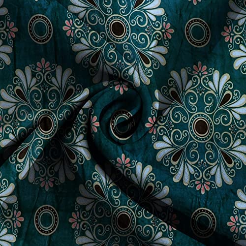 RD TREND 190 Gsm Flannel Warm Abstract Bedsheets For Winter,Double Flat Size 90 X 100 Inches,2 Pillow Covers 18 X 28 Inches(Teal Green,Double Flat), 300 TC - Image 2