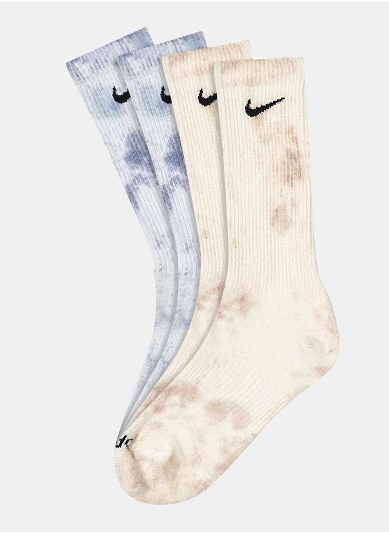 نايكي Everyday Plus Cushioned Crew Socks (2 Pairs)