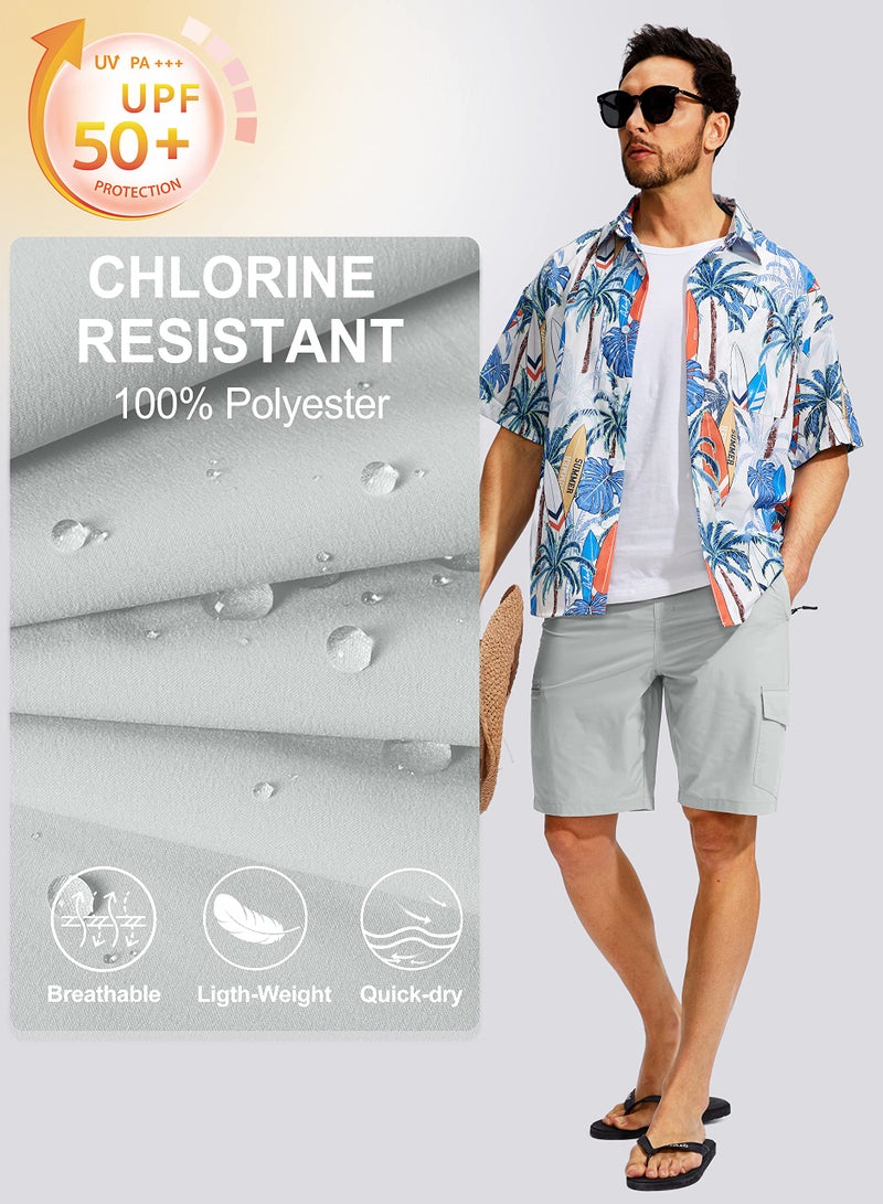 Kayrth Men's Swim Trunks Quick Dry Board Shorts with 5 Pockets Swimsuit Swimwear for Men - No Mesh Liner Light Grey - Image 5