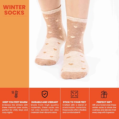 Supersox Unisex Winter Thermal Regular Length Socks for Kids (Boys & Girls), Made with Thermal Control Technology & Extra Cushioning For a Warmth & Cozy Feel, Ideal For Winter Wear (Pack Of 3) - Image 5
