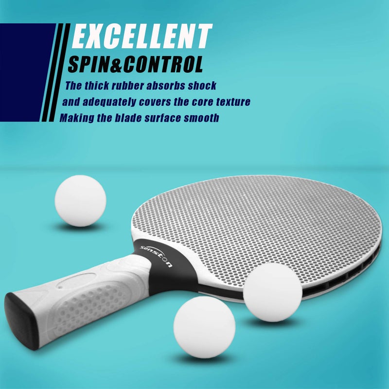 Senston Table Tennis Rackets Set, Professional Table Tennis Racket with 3 Balls, Composite Rubber Ping Pong Paddle Set - Image 2