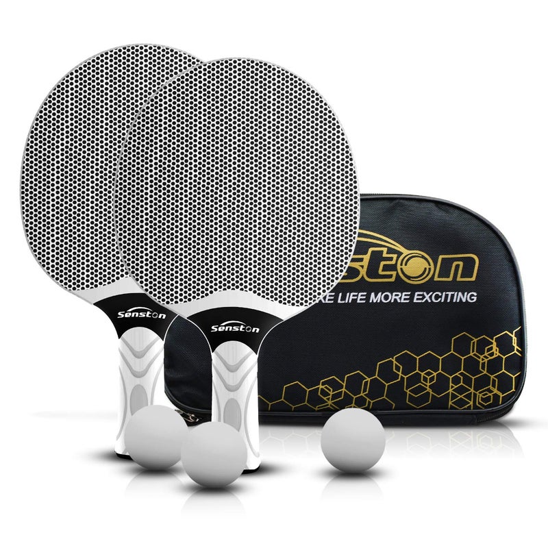 Senston Table Tennis Rackets Set, Professional Table Tennis Racket with 3 Balls, Composite Rubber Ping Pong Paddle Set - Image 1