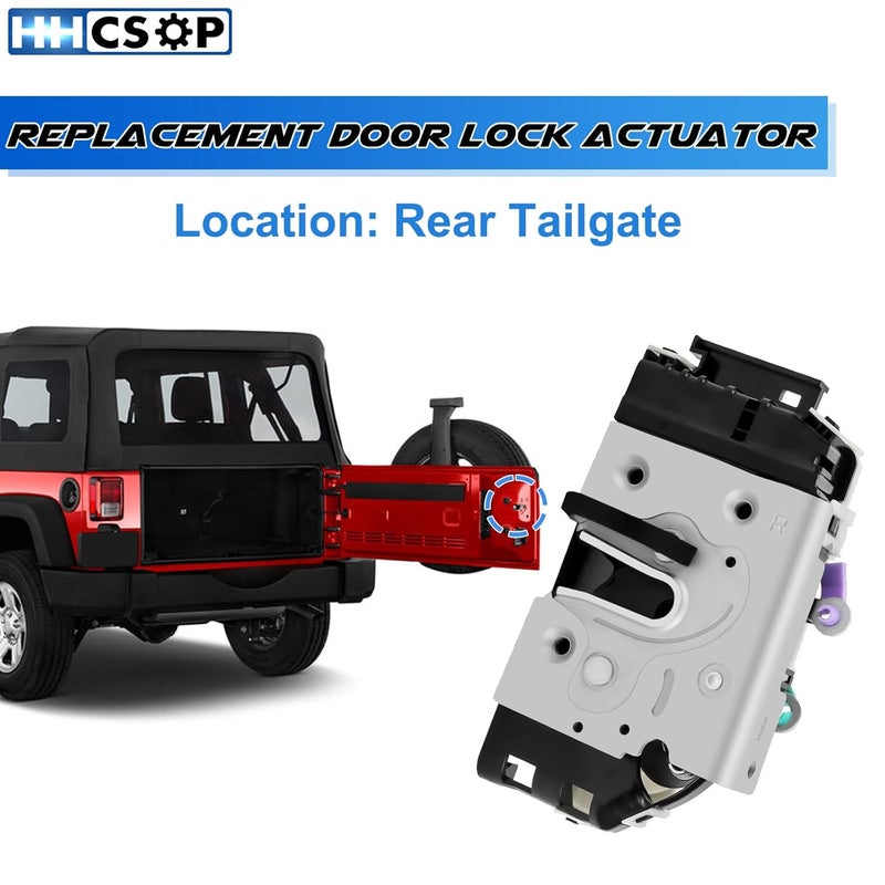 HHCSOP Tailgate Lock Actuator for Jeep Wrangler (2007-2018) - Rear Door Lock Latch Replacement - Image 2