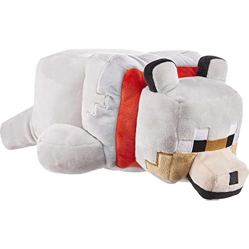 Minecraft Plush Wolf 12-Inch Stuffed Animal Figure, Floppy Soft Doll Inspired by Video Game Character, Collectible Toy - Image 1