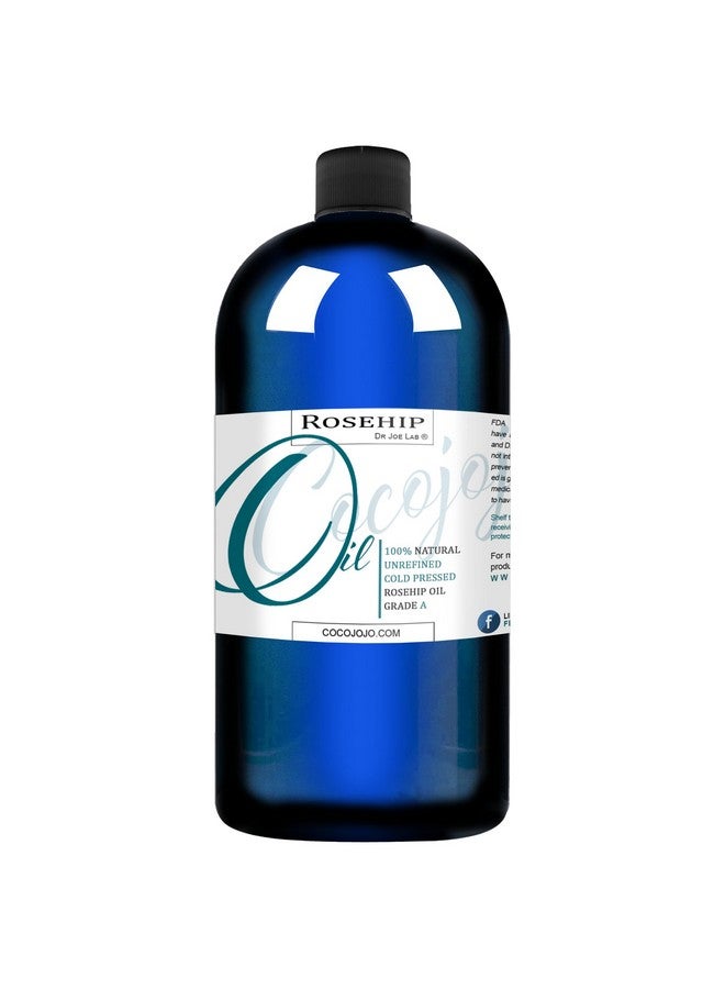 cocojojo Rosehip Oil For Face Cold Pressed Unrefined 100% Pure Rose Hip Seed Oil 32 Oz For Skin Hair Massage Facial Moisturizing Soothing Hydrating & Nourishing - Image 1