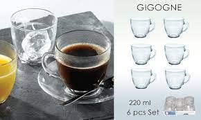 KIDZYMON Tea Mug Set of 6 I Capacity 220 ml I Toughened Transparent Glass Service Set I Cup Size 82 CM Diameter 75 CM Height - Image 4