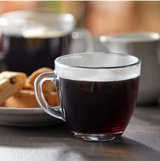 KIDZYMON Tea Mug Set of 6 I Capacity 220 ml I Toughened Transparent Glass Service Set I Cup Size 82 CM Diameter 75 CM Height - Image 1