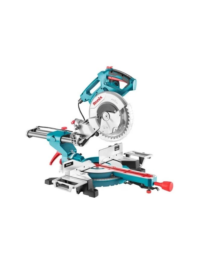 RONIX 1800W Dual Bevel Sliding Miter Saw 255mm Blade 5000 RPM, 89x310mm Capacity, Precision Table Lock Dual Angle Cuts, Extension Boards, German Engineered #Ronix 5003 - Image 3