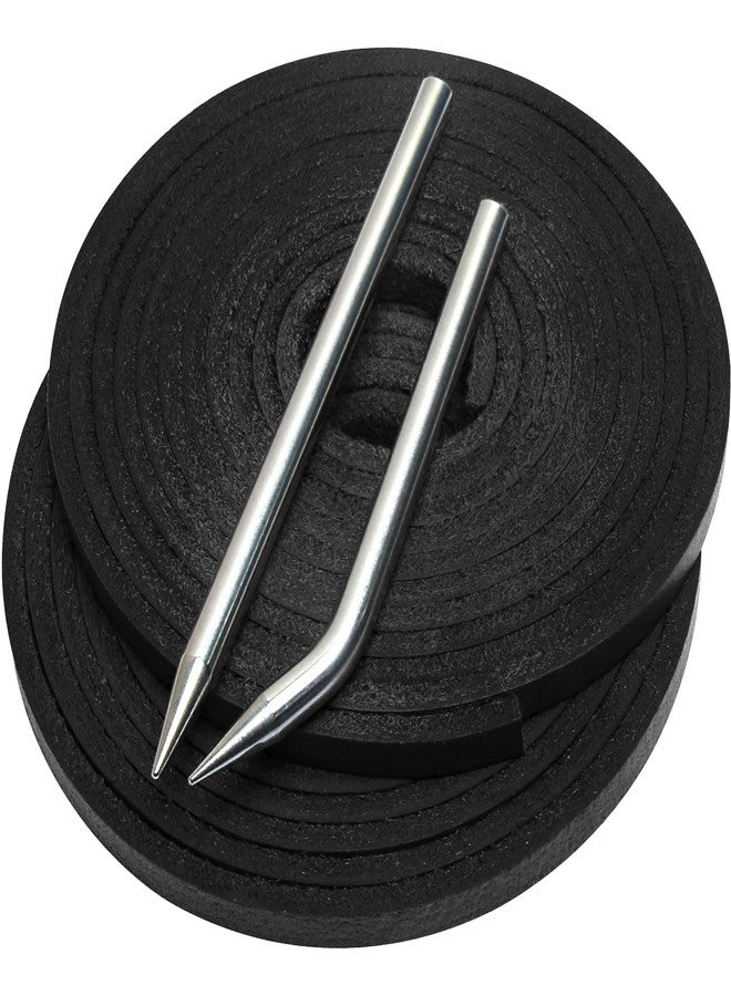 Aeesio Softball Baseball Glove Lace, Mitt Lace Repair Kit Includes 2 Leather Laces and Lacing Needle for Catcher's Glove (Black) - Image 1
