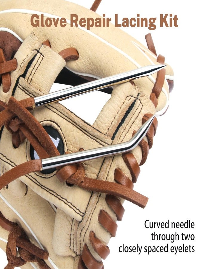 Aeesio Softball Baseball Glove Lace, Mitt Lace Repair Kit Includes 2 Leather Laces and Lacing Needle for Catcher's Glove (Black) - Image 5