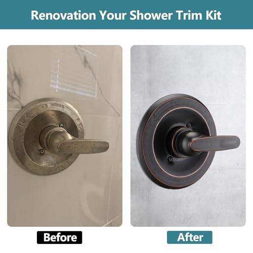 Ultrimkit Replacement for Delta 13/14 Series Shower Trim Kit, Shower Cover Plate with Handle (Valve& Catridge Not Inclued) (Oil Rubbed Bronze) - Image 4