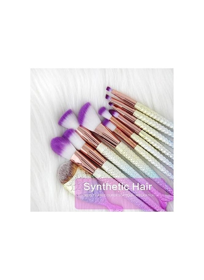 ORiTi Makeup Brushes 11pcs Professional Blending Blush Concealer Synthetic Fiber Bristles Brush Special Cosmetic Brushes Kits for Women  - Image 3