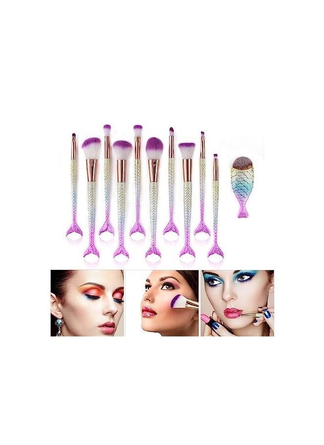 ORiTi Makeup Brushes 11pcs Professional Blending Blush Concealer Synthetic Fiber Bristles Brush Special Cosmetic Brushes Kits for Women  - Image 4