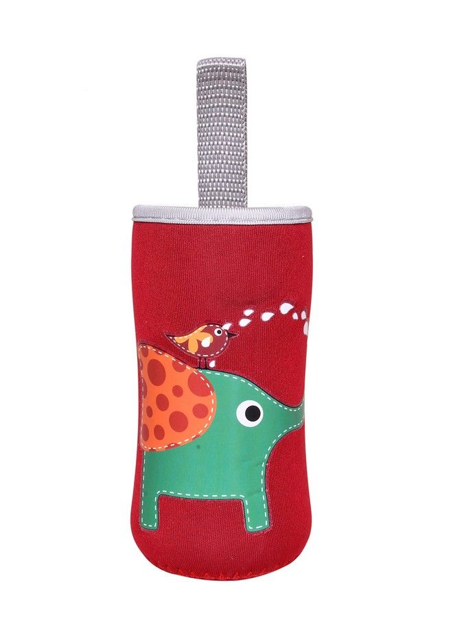 The Little Lookers Cute Animated Patterned Soft Stretchable Baby Feeding Bottle Cover With Easy To Hold Strap For 120Ml 150Ml 240Ml (Elephant Pack Of 1)