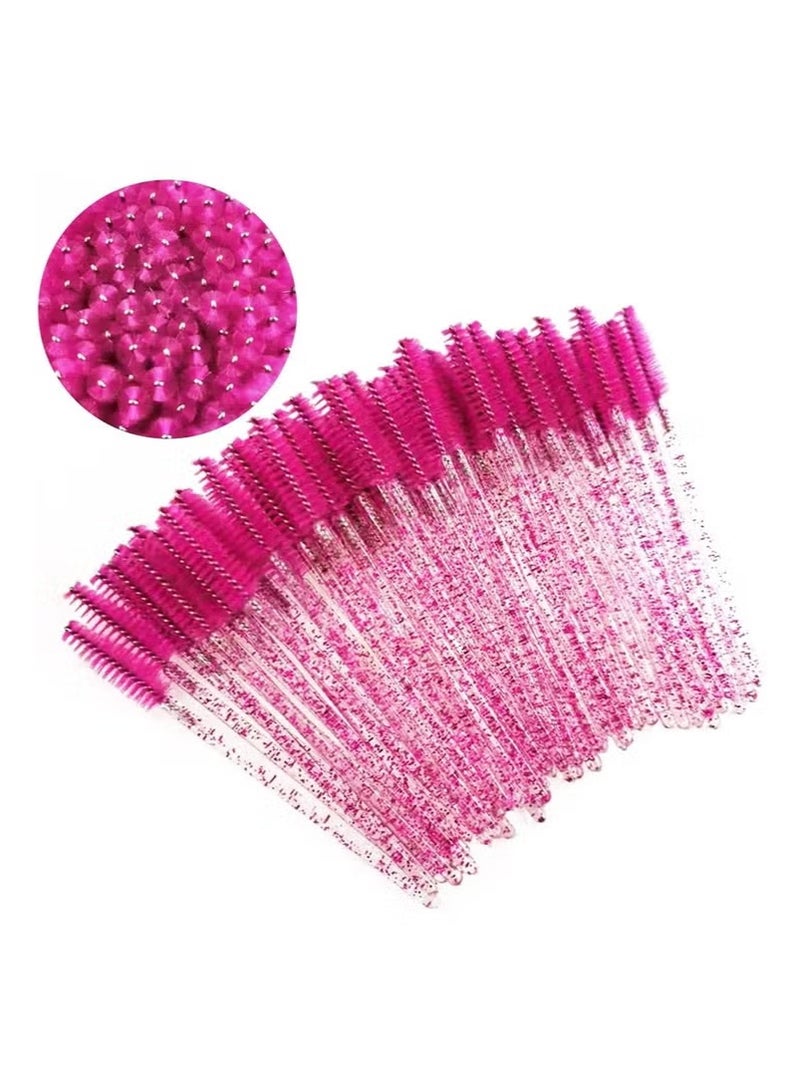 Hikma Beauty 50 PCS Disposable Eyelash Mascara Brushes, Wands Applicator Eyebrow Brush Makeup Kit, Eyebrow Castor Oil Brush Makeup Tool( Red) - Image 1