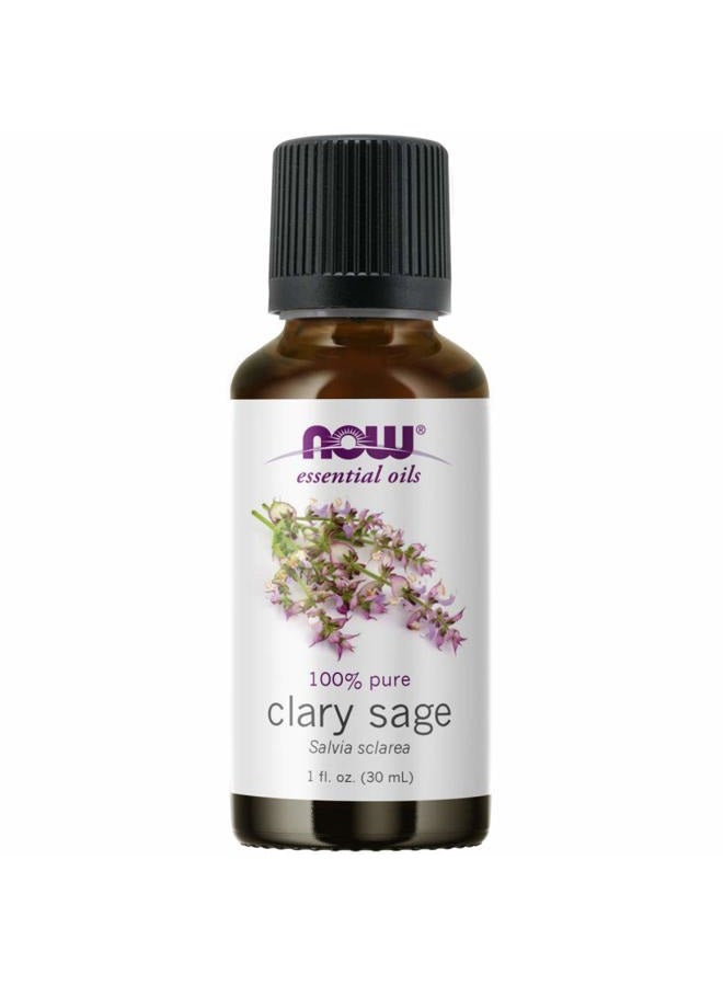 NOW Essential Oils, Clary Sage Oil, Focusing Aromatherapy Scent, Steam Distilled, 100% Pure, Vegan, Child Resistant Cap, 1-Ounce - Image 1