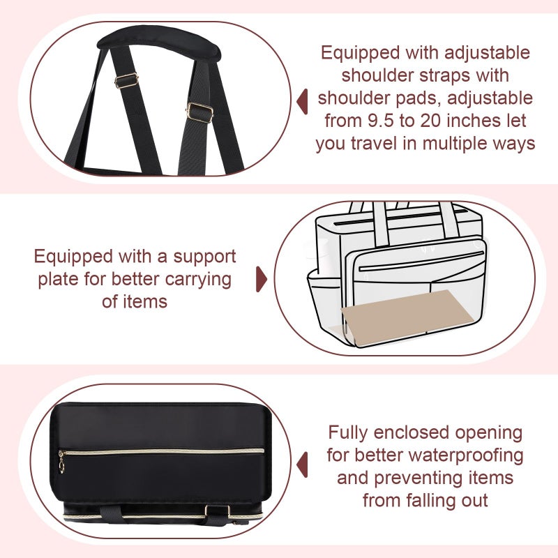 Wigojoy Teacher Bag, Large Women Work Bags with Foldable Document Pocket, 15.6-inch Laptop Compartment, Adjustable Handles, Support Panel and Insulated Pocket. Fit for Nurse Bag, Work Briefcase or Travel Bags - Image 4