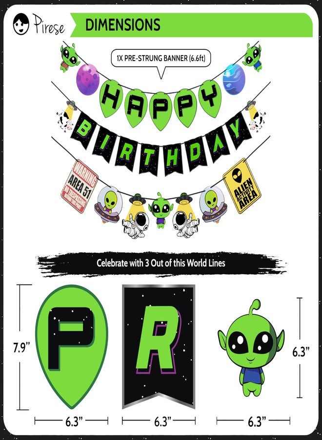 Pirese Alien Party Decorations, Alien Birthday Decorations, UFO Party Decorations | Space Birthday Decorations | Space Themed Party Decorations | Alien Birthday Banner | Alien Party Supplies | Area 51 - Image 3