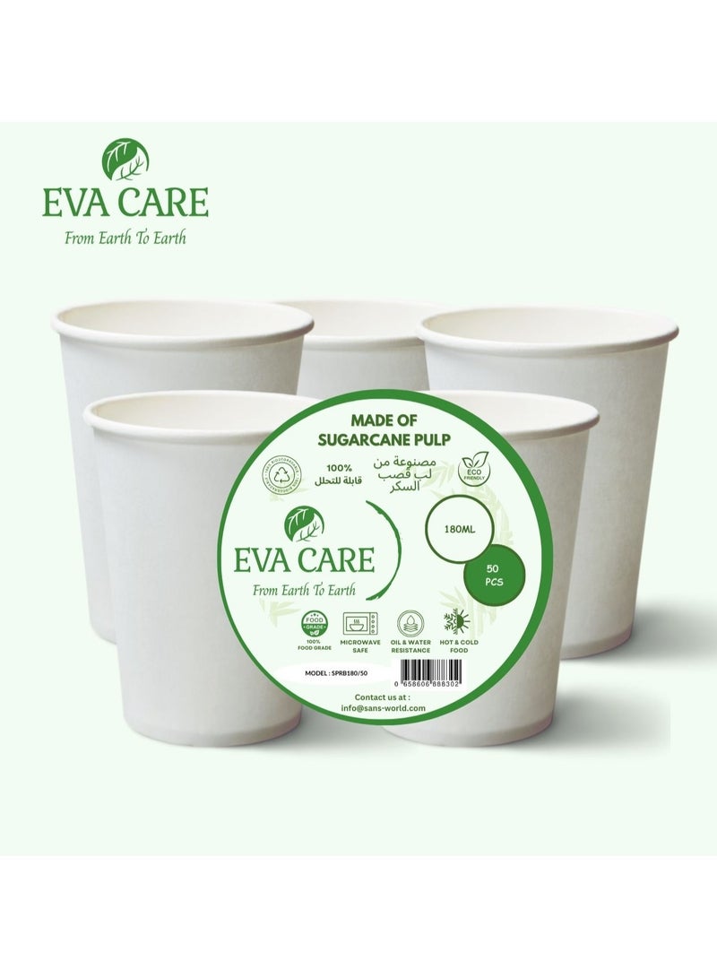 Eva Care 250 ML DRINK CUP DISPOSABLE (BIODEGRADABLE, PACK OF 50) - Image 1