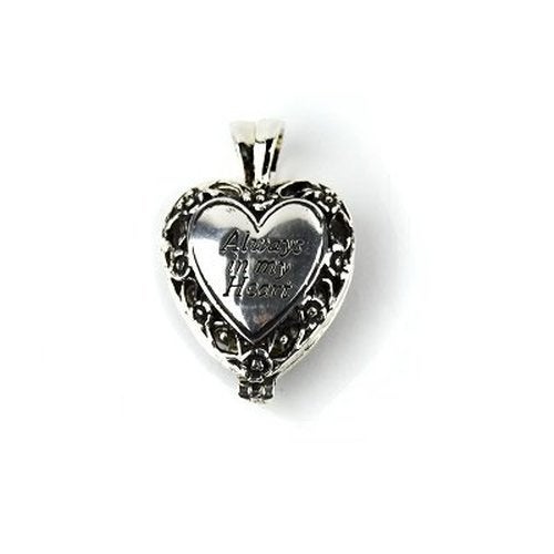Cathedral Art Always in My Heart Memorial Urn Locket-Filigree Pewter Tone,Silver - Image 3