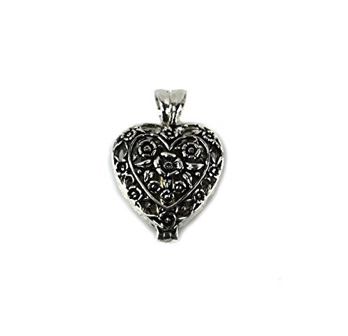 Cathedral Art Always in My Heart Memorial Urn Locket-Filigree Pewter Tone,Silver - Image 4
