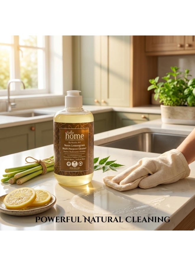 Rustic Art Home Neem Lemongrass Multipurpose Cleaner | All Purpose Cleaner Power | Hard Stain & Grease Remover | Kitchen, Bathroom, Floor Safe | 300 ml - Image 2