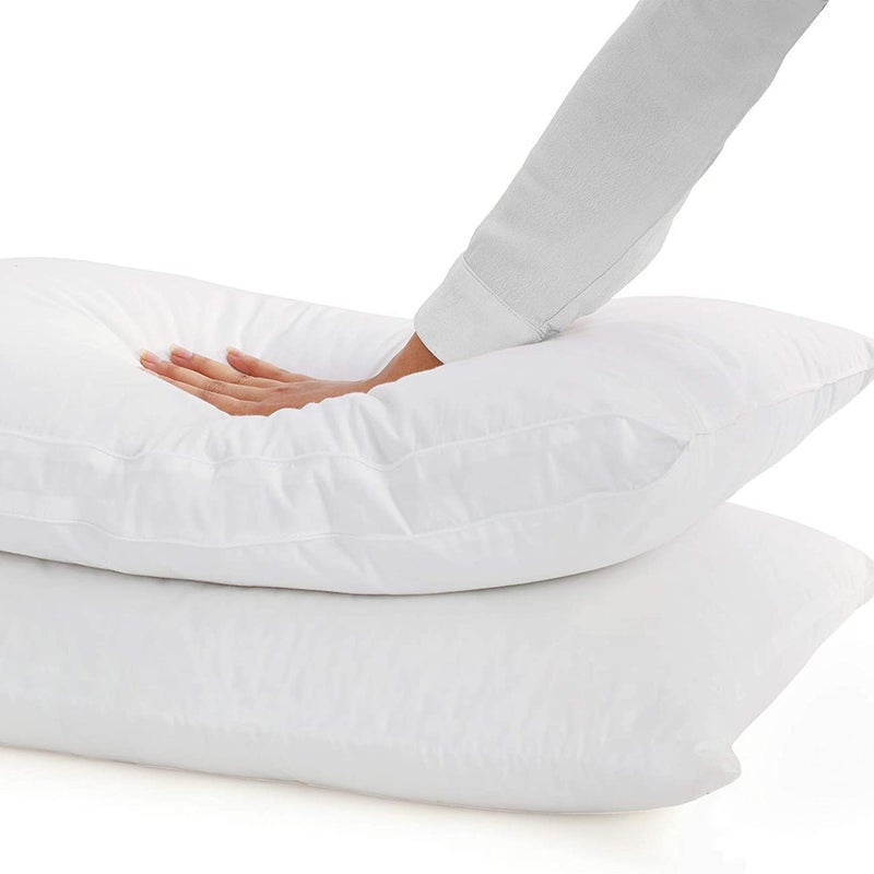CLASORA Cozy Dream Series Hotel Quality Pillows for Sleeping [Set of Two] Premium Plush Fiber, 100% Breathable Cotton Cover Skin-Friendly, Queen Size, 20X30 White - Image 5