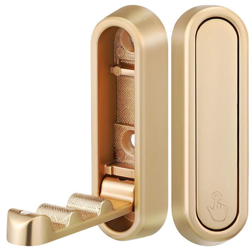 2 Pack Fold Down Metal Wall Hooks Heavy Duty For Coat Towel Key Bathroom Organization - Image 2