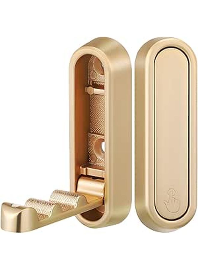 2 Pack Fold Down Metal Wall Hooks Heavy Duty For Coat Towel Key Bathroom Organization - Image 1