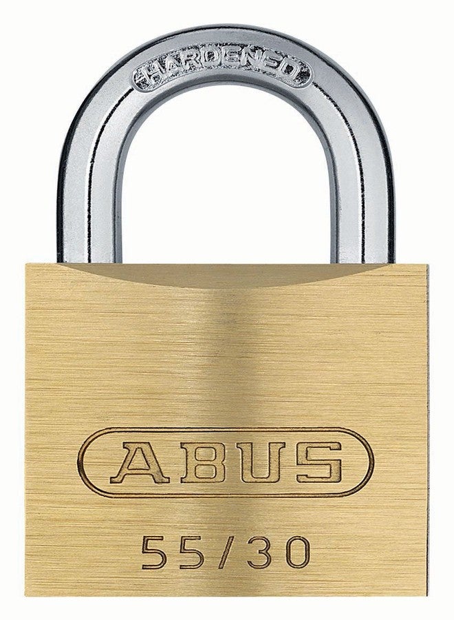 ABUS 55/30 Small Solid Brass Padlock with 2 Keys for School, Gym, Cabinet 1 9/64in (30mm) Wide, Keyed Alike - Image 1