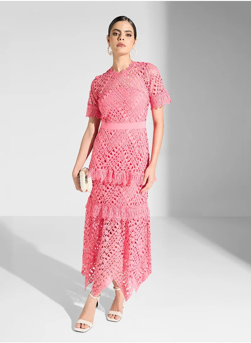 Frock and Frill Mesh Detail Dress