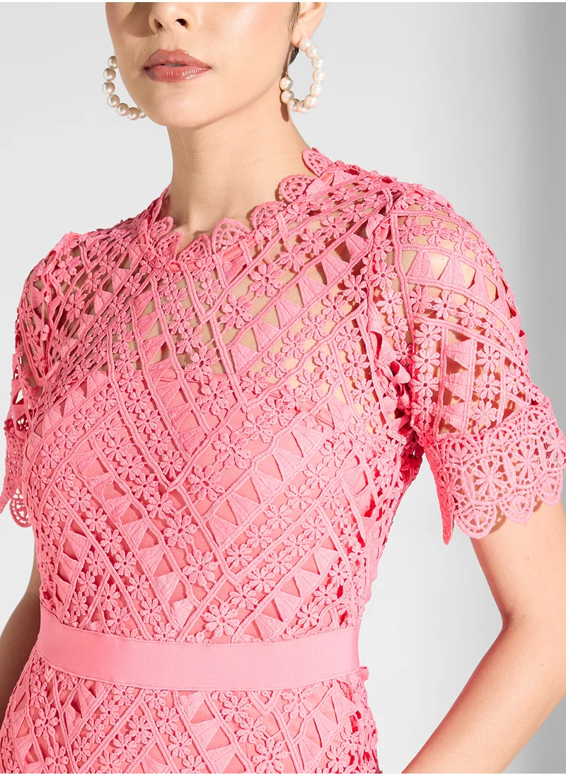 Frock and Frill Mesh Detail Dress