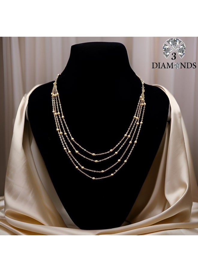 3Diamonds - Gold Layered Necklace with Elegant Chain Design – Perfect for Any Occasion - Image 1