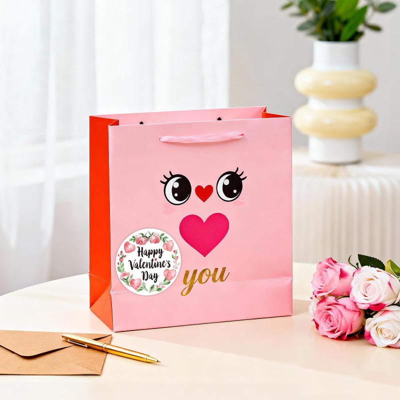 Yewfold Happy Valentines Day Stickers,2 Inch Round 60Pcs Valentines Day Stickers for Gift Wrapping, Envelopes, Cards, DIY Crafts (Rose) - Image 5