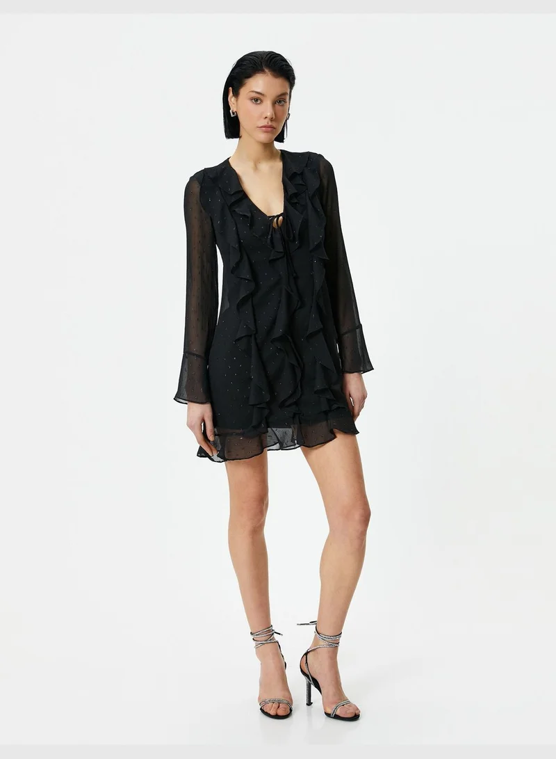 KOTON Ruffled Sheer Dress
