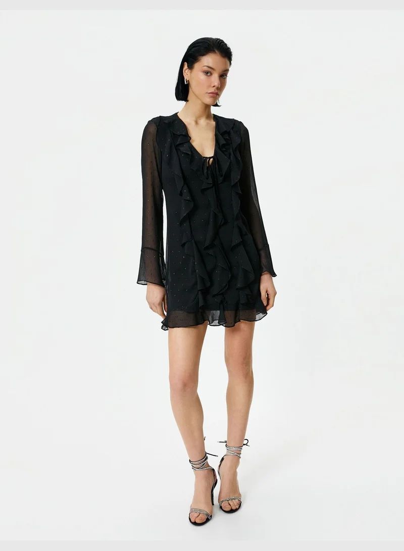 KOTON Ruffled Sheer Dress