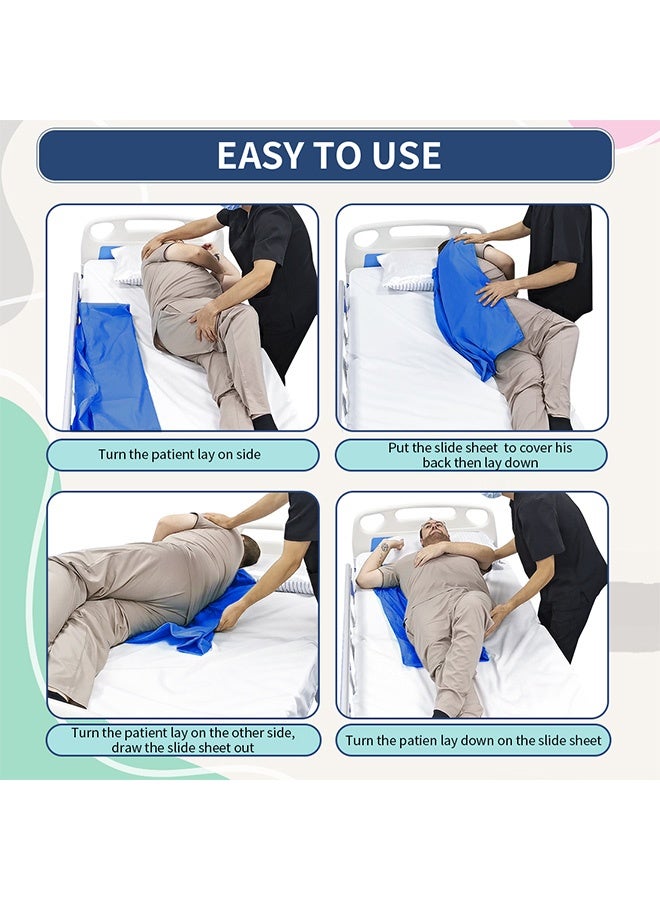 Ehucon Medical Transfer Sheet / Slide Pad - Designed for In-Bed Patient Repositioning | 140x200cm Machine-Washable & Reusable Nursing Sliding Sheet | Easy One-Person Operation, Reduces Friction & Strain, Lowers Caregiving Risk & Effort | Professionally Recommended - Image 4