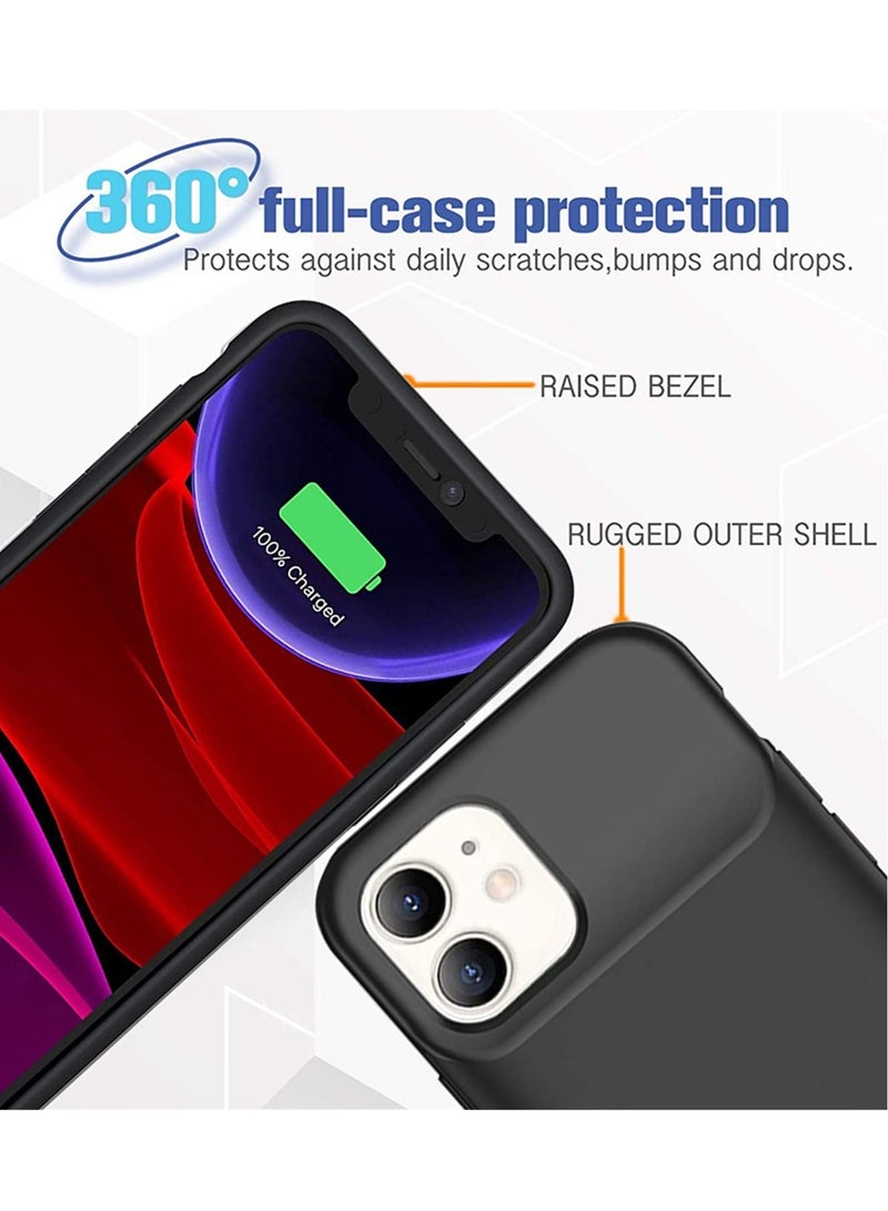 ELTRAZONE حافظة بطارية لهاتف iPhone 11، أحدث حافظة شحن واقية محمولة رفيعة بسعة 4500 مللي أمبير في الساعة متوافقة مع iPhone 11 (6.1 بوصة) مع علبة شاحن بطارية قابلة لإعادة الشحن (أسود) - Image 3