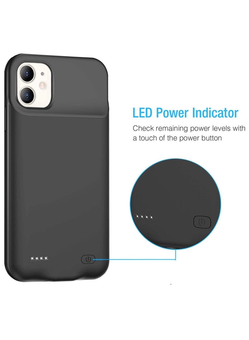 ELTRAZONE حافظة بطارية لهاتف iPhone 11، أحدث حافظة شحن واقية محمولة رفيعة بسعة 4500 مللي أمبير في الساعة متوافقة مع iPhone 11 (6.1 بوصة) مع علبة شاحن بطارية قابلة لإعادة الشحن (أسود) - Image 2