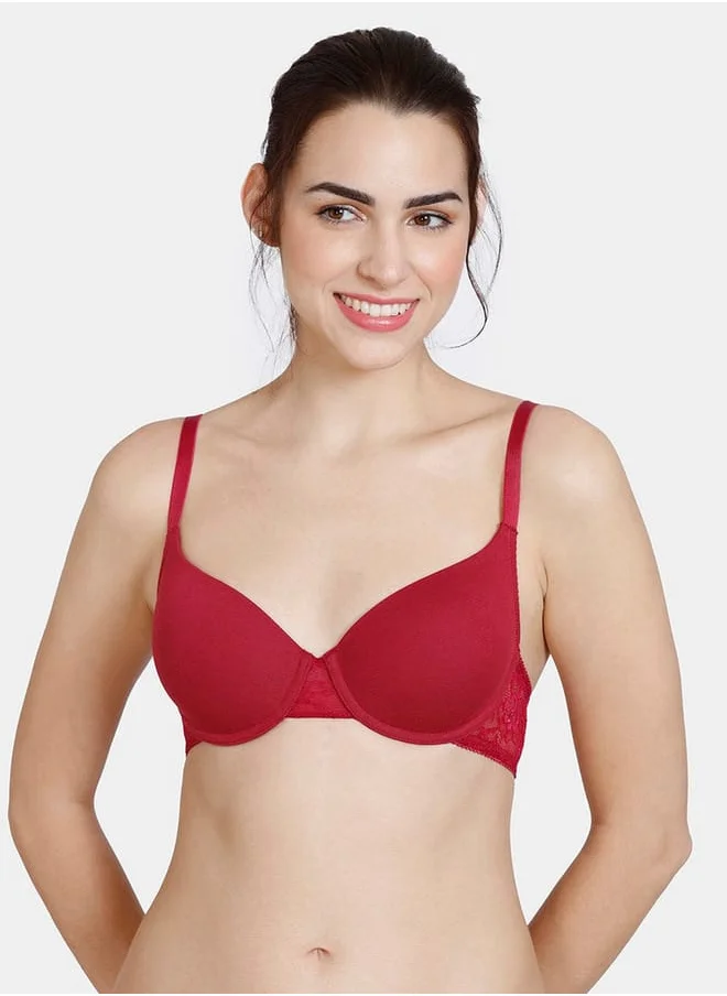 zivame Zivame Solid Wired Padded T-shirt Bra with Adjustable Straps