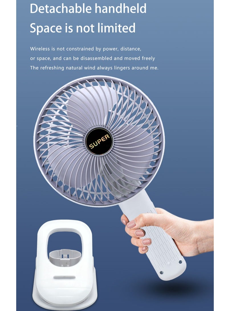 صن هوم مروحة بمشبك محمولة قابلة لإعادة الشحن ومتعددة الوظائف 4 في 1، مروحة طاولة، مروحة معلقة، مروحة يدوية - Image 4