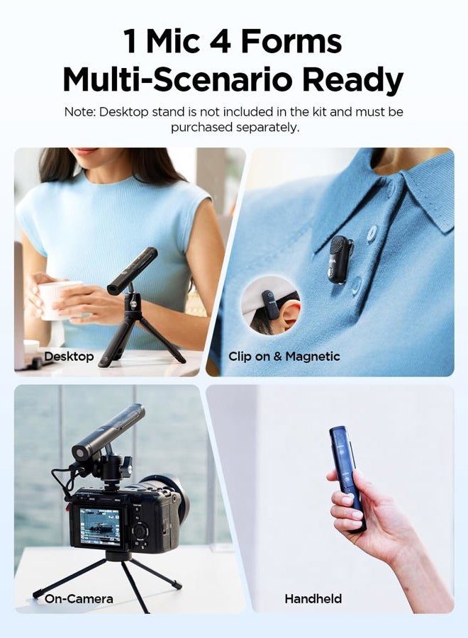BOYA Magic-02 Wireless Lavalier Microphone, 30Hrs Battery,328FT LOS Range,Safety Track&Limiter,4-in1 Mini Lapel Wireless Mic for Android iPhone Camera Laptop PC, Ai Noise Reduction for TikTok YouTube - Image 5