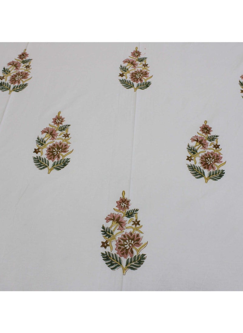 MARHABA CURTAIN 100% Cotton Jaipuri Handblock Print Double Bed Sheet with 2 Pillow Covers Premium Quality, Soft, Breathable (PARKHEL 04)  - Image 5