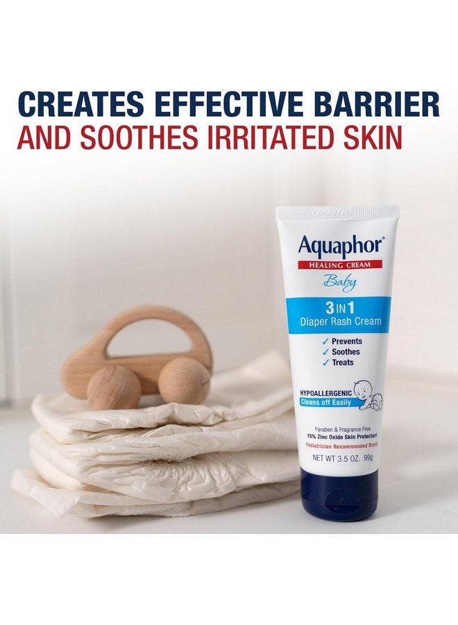 Aquaphor Aquaphor Baby Diaper Rash Cream, 3-in-1 Diaper Rash Relief, 3.5 Oz Tube, Pack of 2  - Image 4