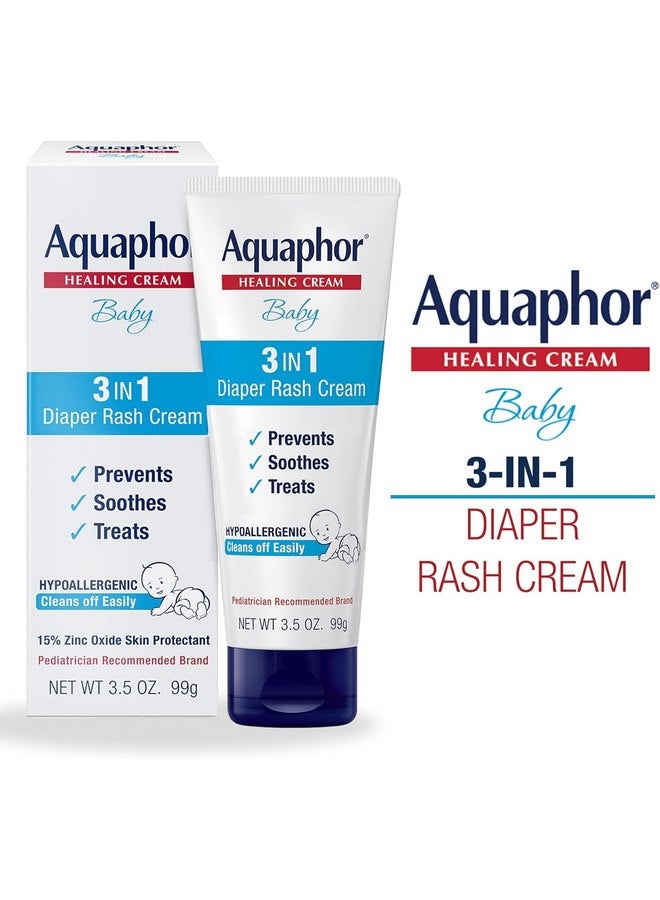 Aquaphor Aquaphor Baby Diaper Rash Cream, 3-in-1 Diaper Rash Relief, 3.5 Oz Tube, Pack of 2  - Image 2