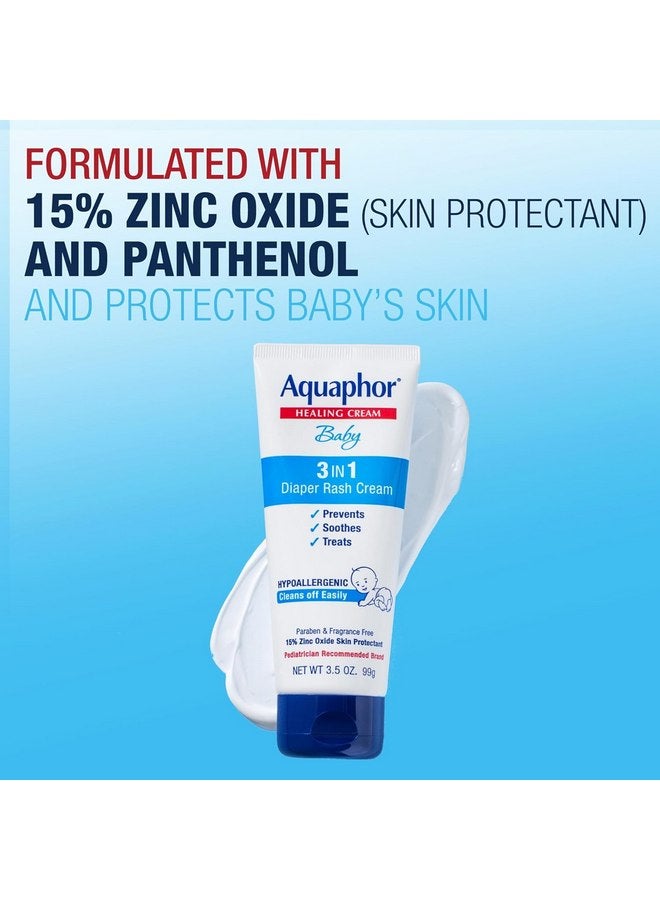 Aquaphor Aquaphor Baby Diaper Rash Cream, 3-in-1 Diaper Rash Relief, 3.5 Oz Tube, Pack of 2  - Image 3