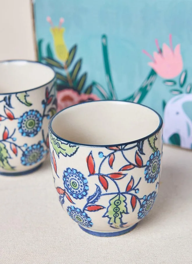 Chumbak  Hibiscus Bloom Tumbler set of 2  and Kettle  | Best Price UAE
